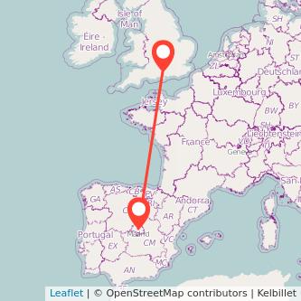 Winchester Madrid train map