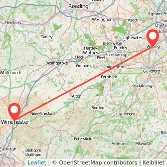 Winchester Woking train map