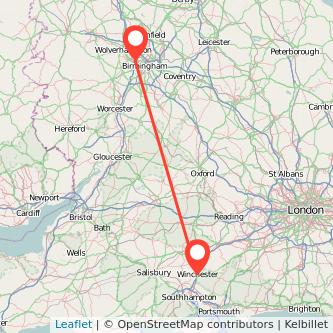 Winchester West Bromwich bus map