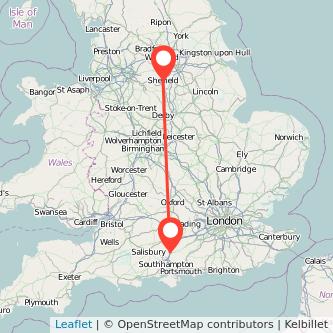 Winchester Sheffield train map