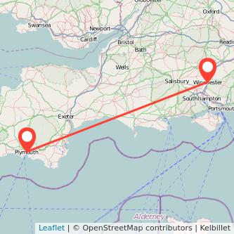 Winchester Plymouth train map