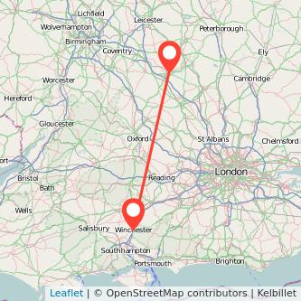 Winchester Northampton train map