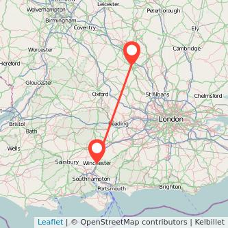 Winchester Milton Keynes train map