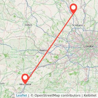 Winchester Luton train map