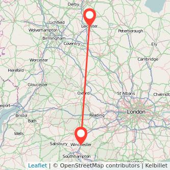 Winchester Leicester train map