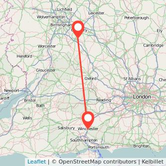 Winchester Leamington train map