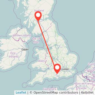 Winchester Glasgow train map