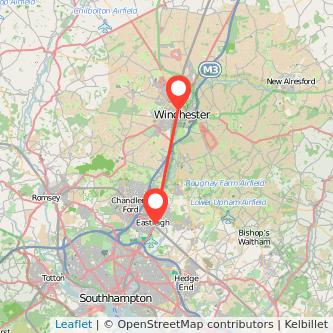 Winchester Eastleigh train map