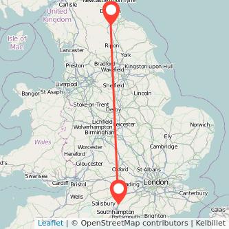 Winchester Darlington bus map