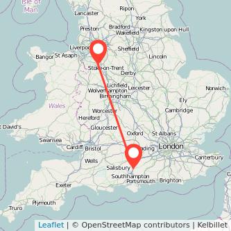 Winchester Crewe train map