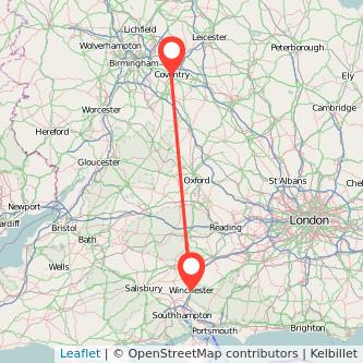 Winchester Coventry train map