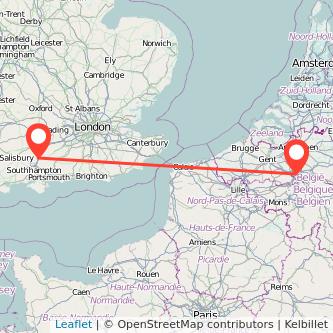 Winchester Brussels train map