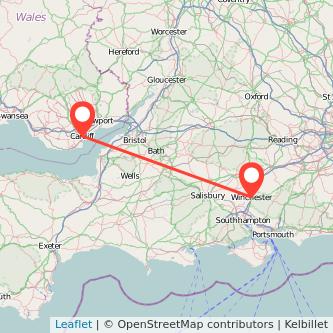 Winchester Cardiff train map