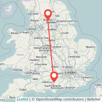 Winchester Bradford train map