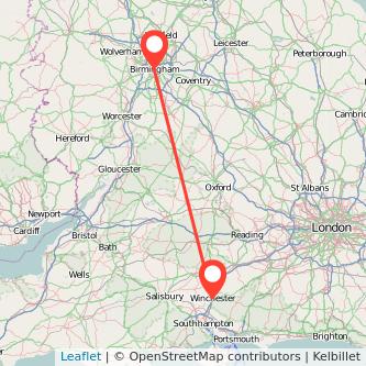 Winchester Birmingham train map