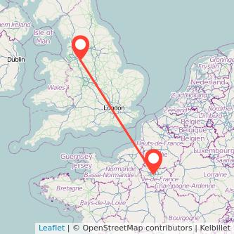 Wilmslow Paris train map