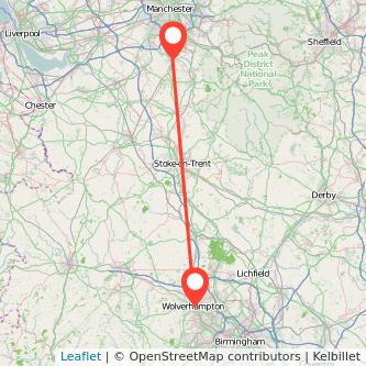 Wilmslow Wolverhampton bus map
