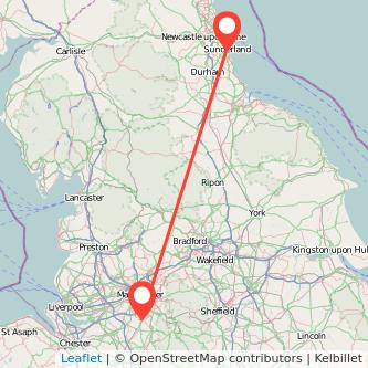 Wilmslow Sunderland train map