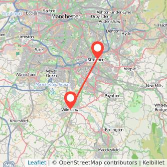 Wilmslow Stockport train map