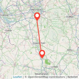 Wilmslow Stafford bus map