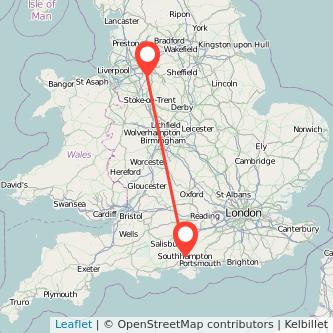 Wilmslow Southampton train map