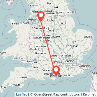 Wilmslow Portsmouth bus map