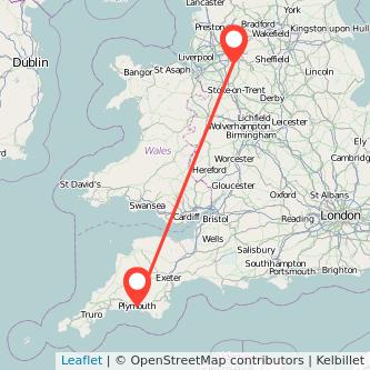 Wilmslow Plymouth train map