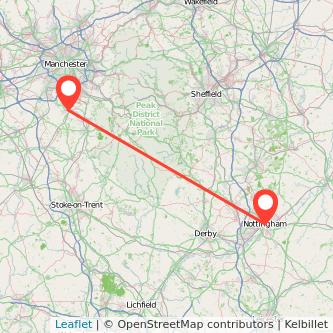 Wilmslow Nottingham train map