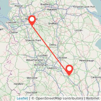 Wilmslow Northampton train map