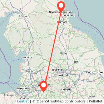 Wilmslow Newcastle upon Tyne train map