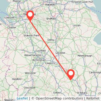 Wilmslow Milton Keynes train map