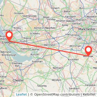 Wilmslow Liverpool train map