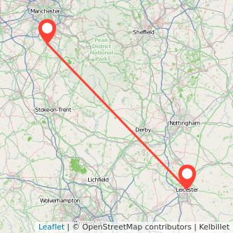 Wilmslow Leicester train map