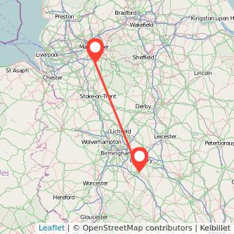 Wilmslow Leamington train map