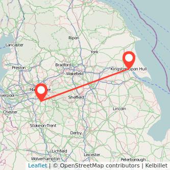 Wilmslow Hull train map