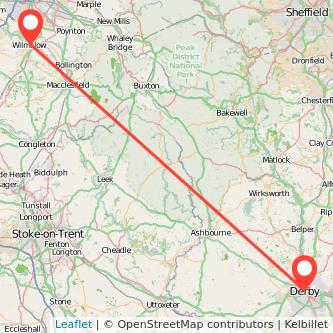 Wilmslow Derby train map