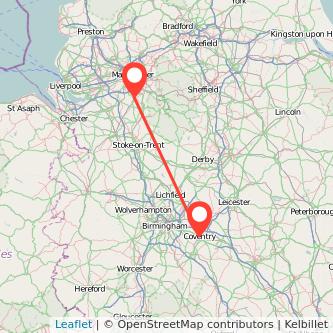 Wilmslow Coventry train map