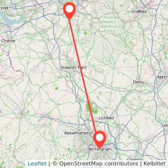 Wilmslow Birmingham train map