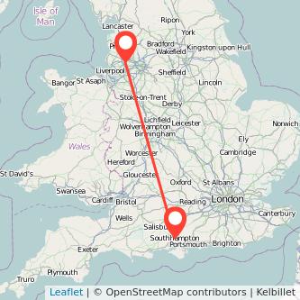 Wigan Southampton train map