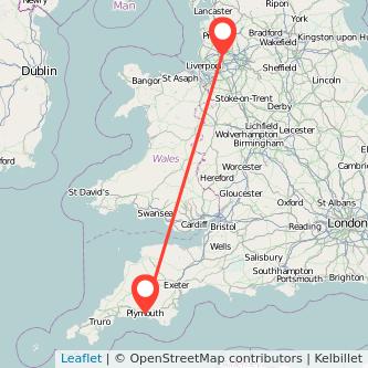 Wigan Plymouth train map