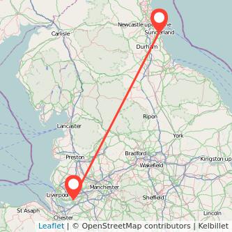 Widnes Sunderland train map