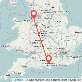 Widnes Southampton train map