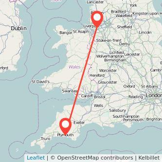 Widnes Plymouth train map