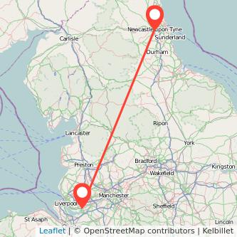 Widnes Newcastle upon Tyne train map