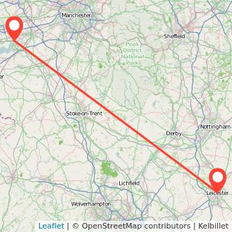 Widnes Leicester train map