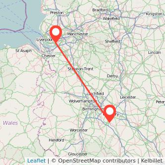 Widnes Leamington train map