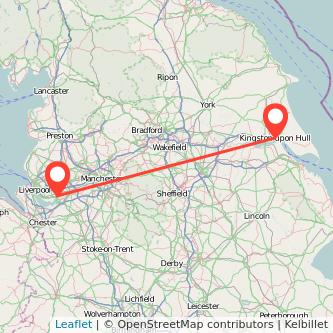 Widnes Hull train map