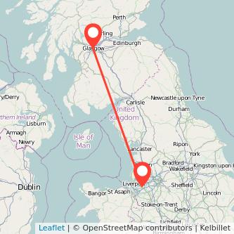 Widnes Glasgow train map