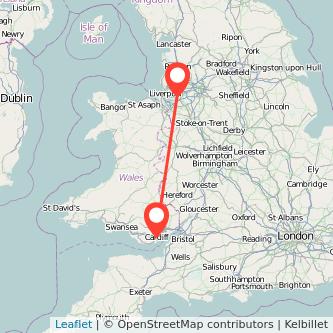 Widnes Cardiff train map