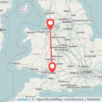 Widnes Bristol train map